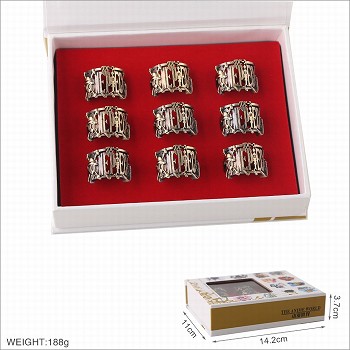 One Piece anime rings set(9pcs a set)