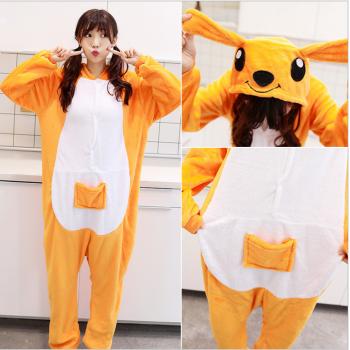 Cartoon animal Kangaroo flano pajamas dress hoodie