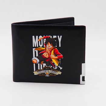 One Piece Luffy anime black wallet