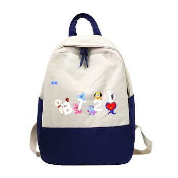 BTS star canvas backpack bag