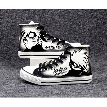 Naruto Uzumaki Naruto+Kakashi anime canvas shoes student plimsolls a pair