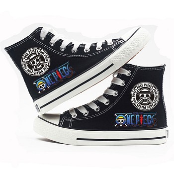 One Piece anime canvas shoes student plimsolls a pair