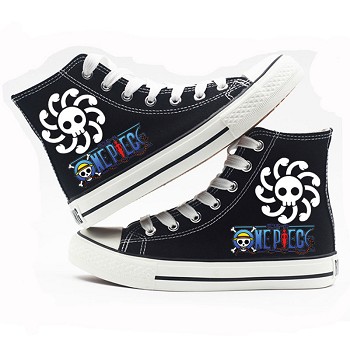 One Piece anime canvas shoes student plimsolls a pair