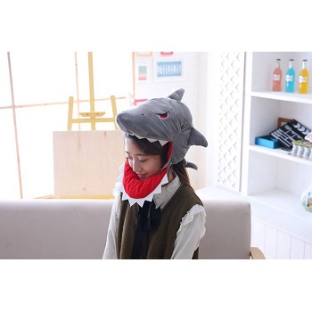 Cute Shark Plush Hat Cap Plush Gift Dance Toy Velvet