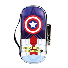 Captain America password lock pencil case pen bag
