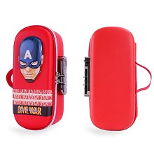 Captain America password lock pencil case pen bag
