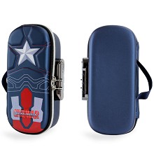 Captain America password lock pencil case pen bag