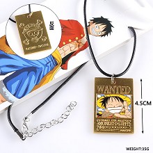 One Piece Luffy wanted anime necklace