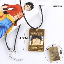 One Piece Zoro wanted anime necklace