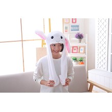 Cute Rabbit Plush Hat Ear Shape Can Move Cap Plush Gift Dance Toy Velvet