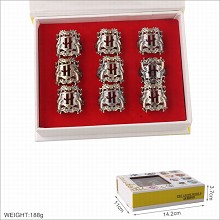 Harry Potter movie rings set(9pcs a set)