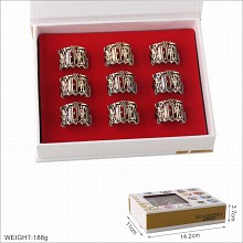 One Piece anime rings set(9pcs a set)