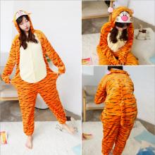 Cartoon animal tiger flano pajamas dress hoodie