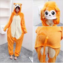 Cartoon animal Monkey flano pajamas dress hoodie