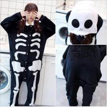 Cartoon animal Skeleton flano pajamas dress hoodie