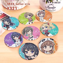 Seishun buta yarou wa bunny anime brooches pins se...