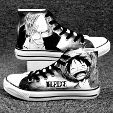 One Piece Luffy+Shanks anime canvas shoes student ...