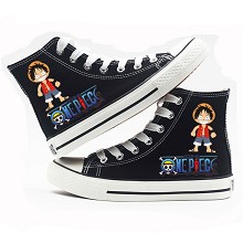 One Piece anime canvas shoes student plimsolls a p...