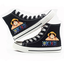 One Piece anime canvas shoes student plimsolls a pair