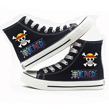 One Piece anime canvas shoes student plimsolls a pair