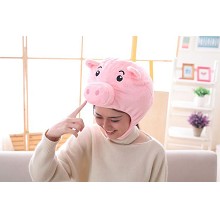 Cute Pig Plush Hat Cap Plush Gift Dance Toy Velvet