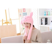 Cute Pig Plush Hat Ear Shape Can Move Cap Plush Gi...