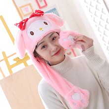 Cute Melody Plush Hat Ear Shape Can Move Cap Plush...