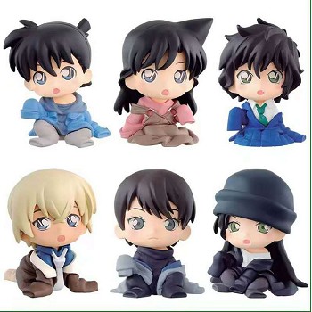 Detective conan anime figures set(6pcs a set)