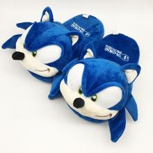 Sonic The Hedgehog plush slippers(a pair) plush slippers