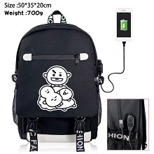 BTS star USB charging laptop backpack school bag