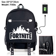 Fortnite game USB charging laptop backpack school ...