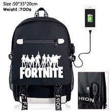 Fortnite game USB charging laptop backpack school ...