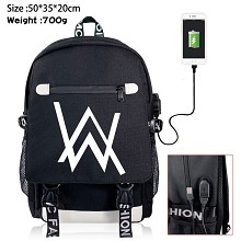 Alan-Olav-Walker USB charging laptop backpack school bag