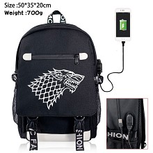 Game of Thrones USB charging laptop backpack schoo...