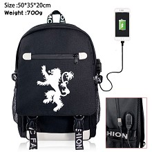 Game of Thrones USB charging laptop backpack schoo...