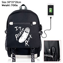 Rick and Morty USB charging laptop backpack school bag