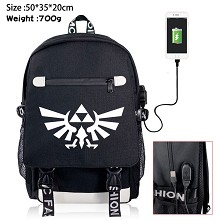 The Legend of Zelda USB charging laptop backpack s...