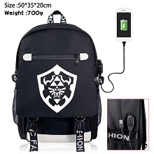 The Legend of Zelda USB charging laptop backpack school bag