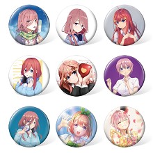 Gotoubun no hanayome anime brooches pins set(9pcs ...