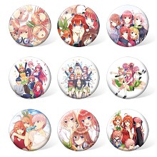 Gotoubun no hanayome anime brooches pins set(9pcs ...