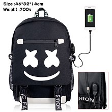 DJ Marshmello star USB charging laptop backpack sc...