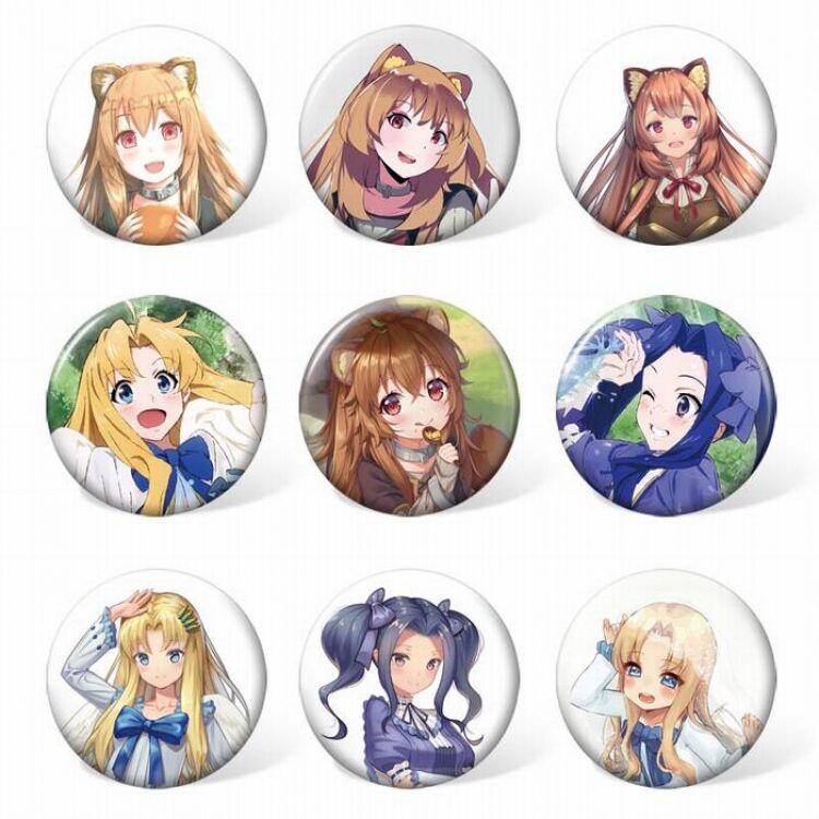 Tate no Yuusha no Nariagari anime brooches pins set(9pcs a set). 