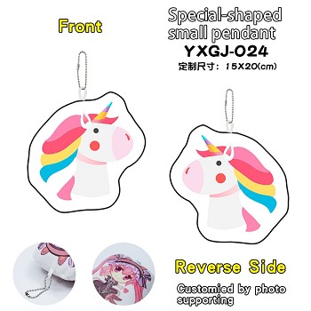 Unicorn anime plush doll key chain