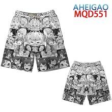 AHEGAO anime beach pants shorts middle pants