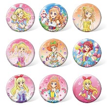 Aikatsu Friends anime brooches pins set(9pcs a set)