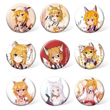 The Helpful Fox Senko-san anime brooches pins set(9pcs a set)