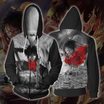 One Piece Luffy printing hoodie sweater cloth