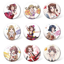 BanG Dream anime brooches pins set(9pcs a set)