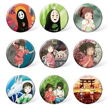 Spirited Away anime brooches pins set(9pcs a set)