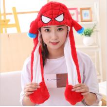 Spider Man Plush Hat Ear Shape Can Move Cap Plush Gift Dance Toy Velvet